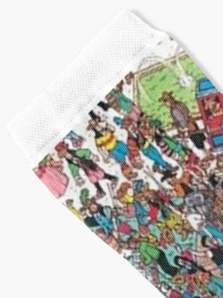 Where's Wally - find Wally Book Socks hip hop with print cute Socks Women Men's