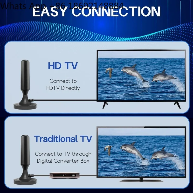 Digital TV antenna, ground wave indoor and outdoor high definition Dvb-t signal enhanced reception