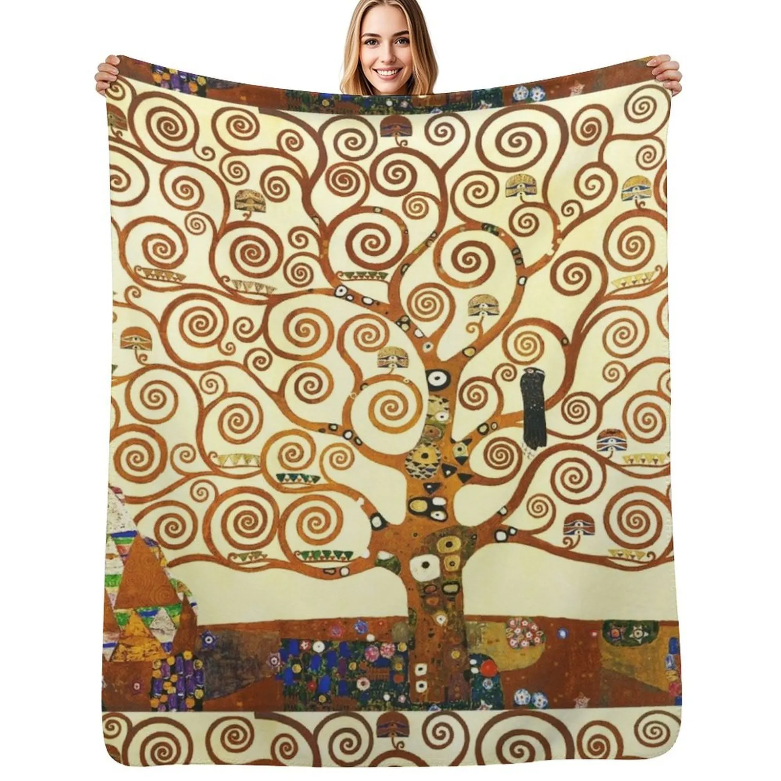 

HD The Tree of Life, 1905 by Gustav Klimt - HIGH DEFINITION Throw Blanket Hairys Blankets For Bed sofa bed Single Blankets