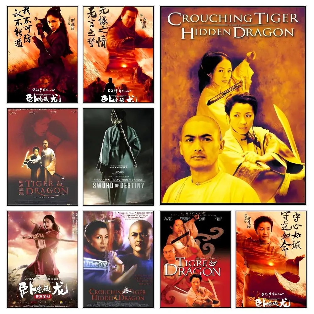 Martial Arts Film Crouching Tiger, Hidden Dragon Poster Trendy Aesthetic Wall Decor for Dorm & Bedroom