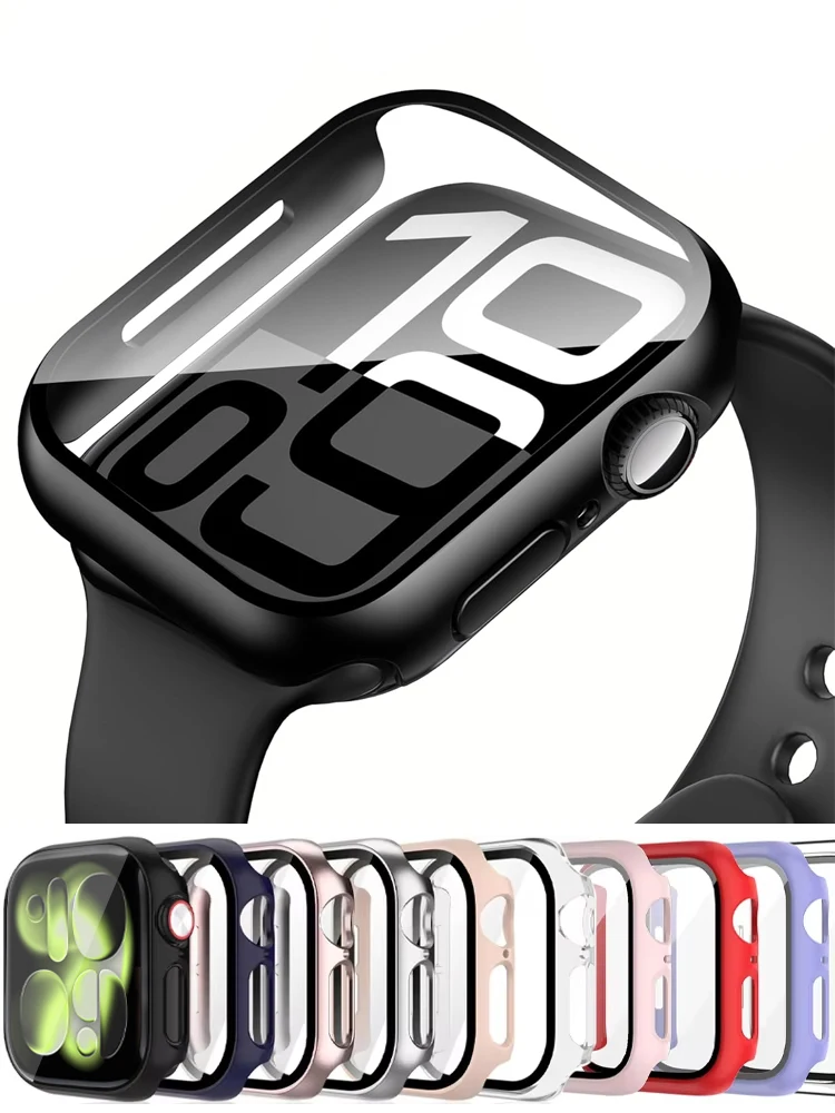 Cover Case For Apple Watch Accessories 11 10 46mm 42mm Screen Protector HD Tempered Glass PC Bumper iWatch Series 11 Protective