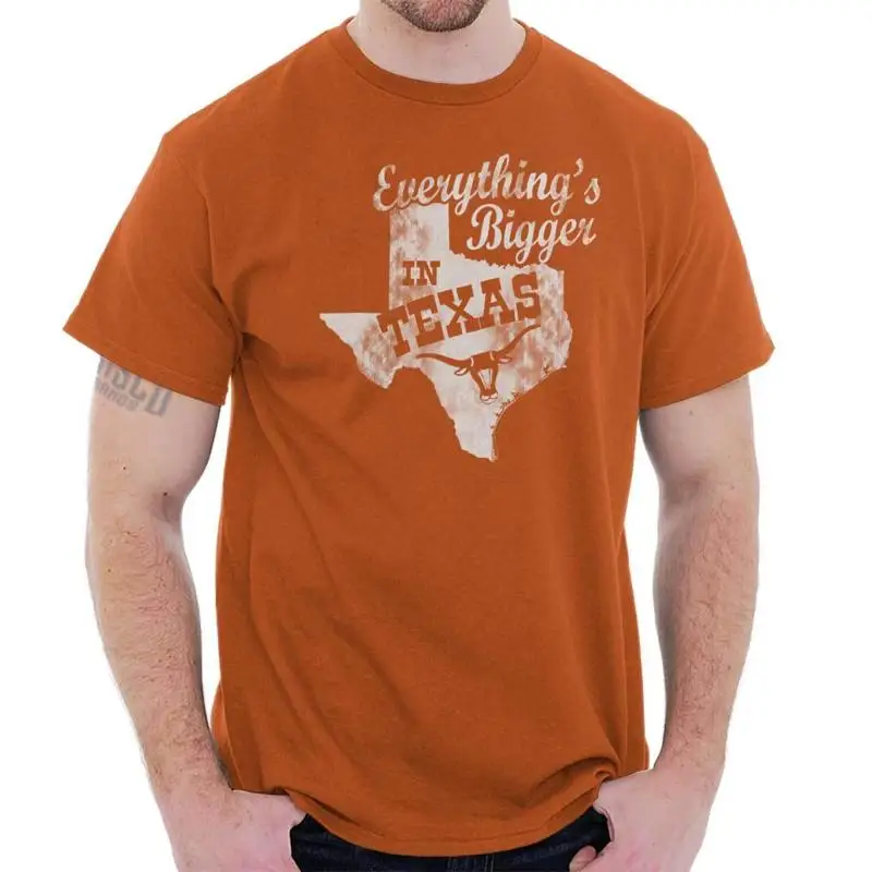 

Everythings Bigger In Texas TX State Outline Womens or Mens Crewneck T Shirt Tee