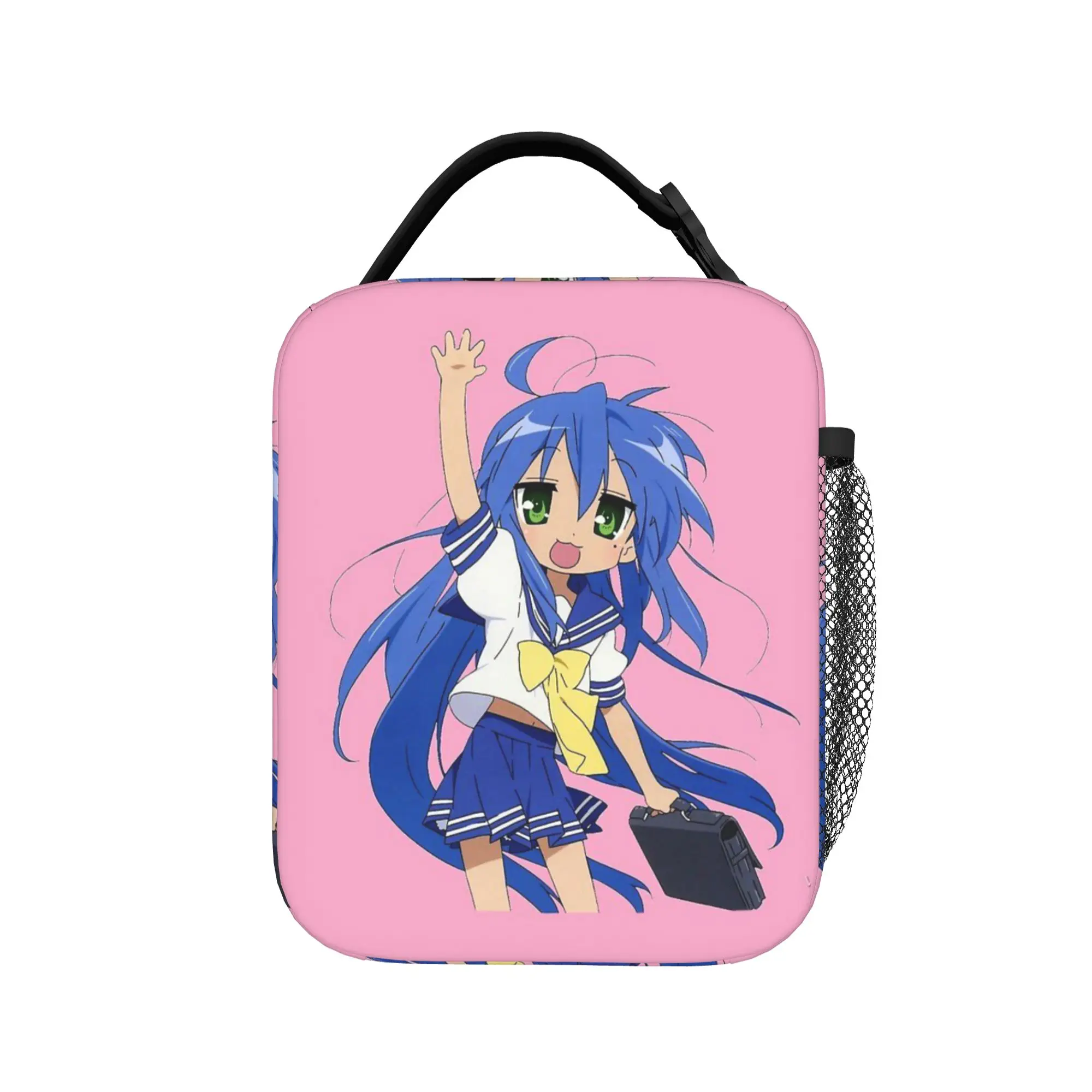 Cute Lucky Star Insulated Lunch Bag Leakproof Anime Konata Izumi Lunch Container Cooler Bag Tote Lunch Box Men Women