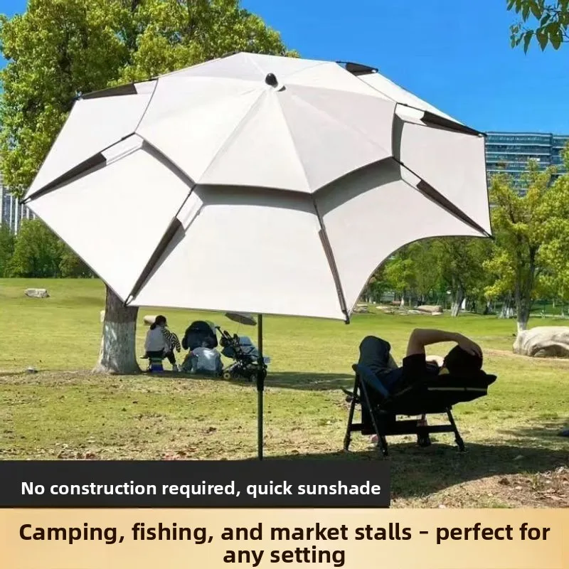 Outdoor Fishing Umbrella UV Protection Rainproof Thickened Black Rubber Universal Joint Sunshade Outdoor Umbrella Fishing