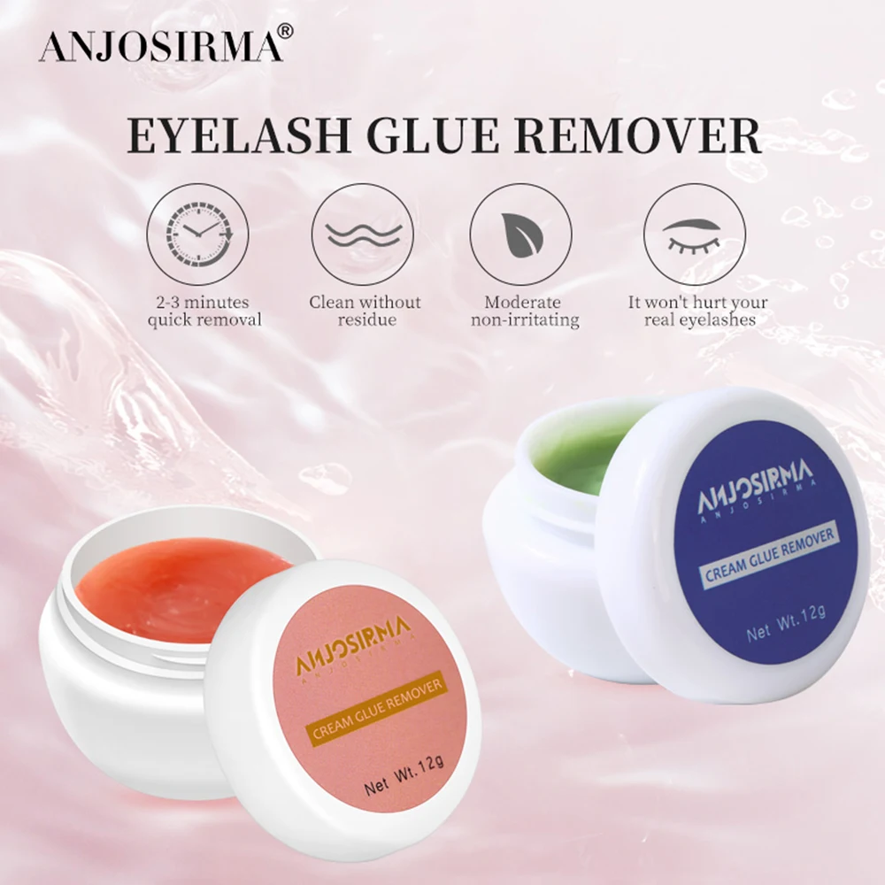 ANChain SIRMA-Dissolvant de colle pour extension de cils, crème arina à faible irritation, parfum frais de pêche, 12g, 1 boîte