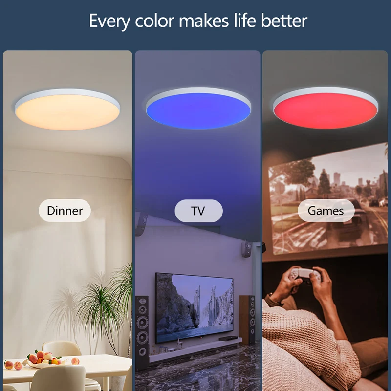 Smart Modern Ceiling Lamps 220V 30W 48W RGB CCT Smart Home Led Lights WIFI APP Voice Control with Alexa Google Yandex