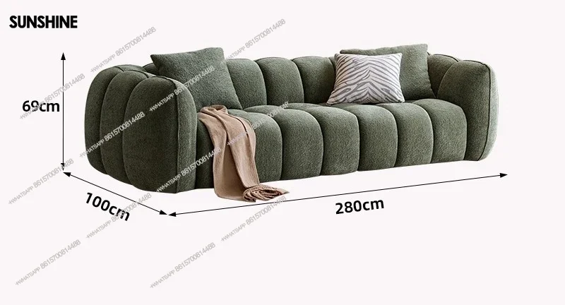 

A Fully removable and washable chenille velvet fabric pumpkin sofa living room straight rowX