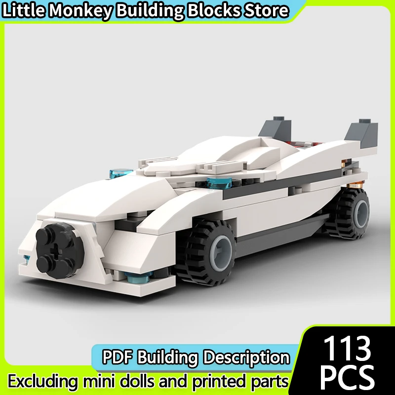 

City Car Model MOC Building Bricks White Concept Racing Car Modular Technology Children Holiday Gifts Assemble Toys Suit