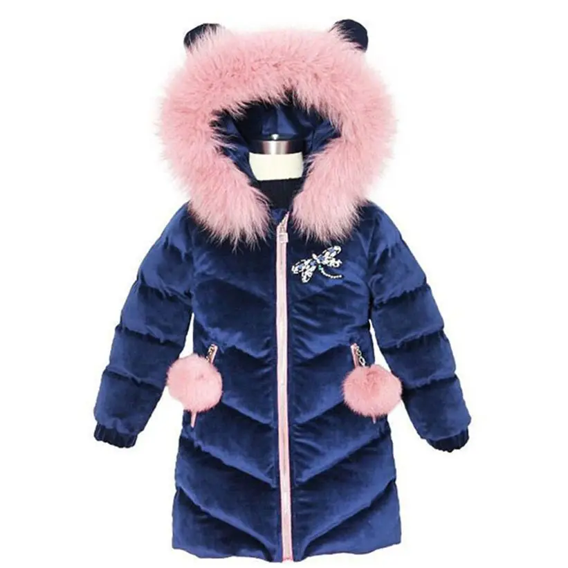 Children Down Coat Winter Teenager Thickened Hooded Cotton-padded Parka Coat Kids Warm Long Jackets Toddler Kids Outerwear