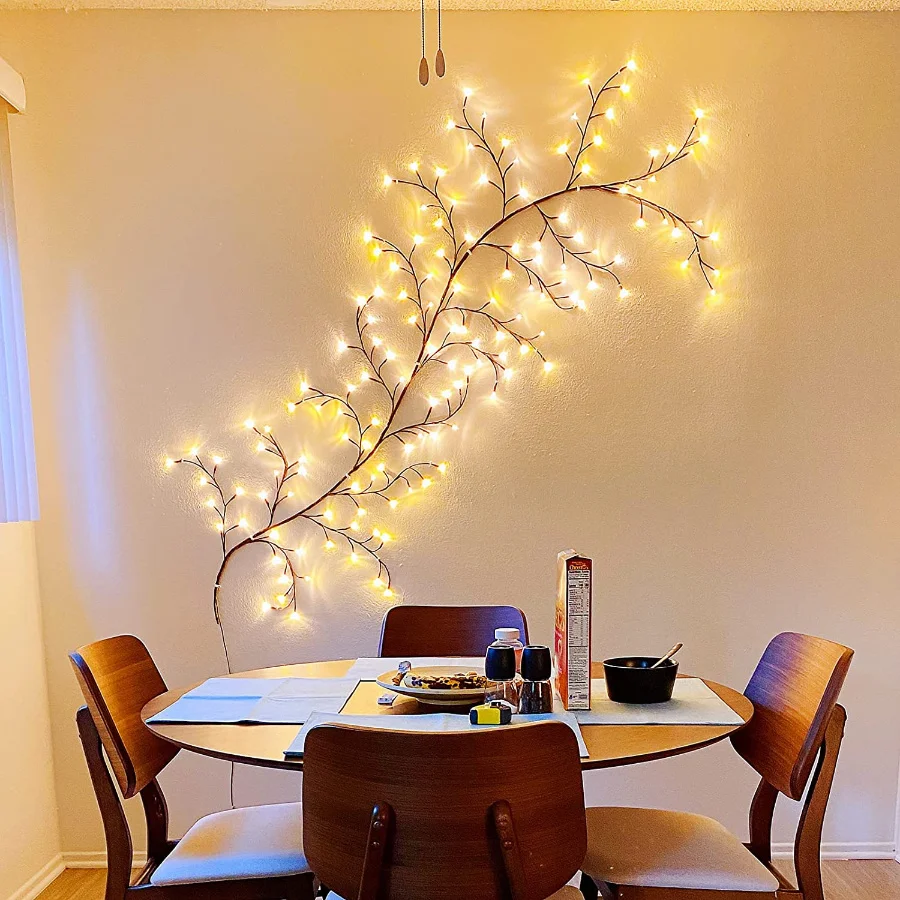 Pamnny führte Weihnachts fee Girlande Lichterketten wasserdichte flexible DIY Weiden rebe Lichter für Party Hochzeit Wand Innen dekor