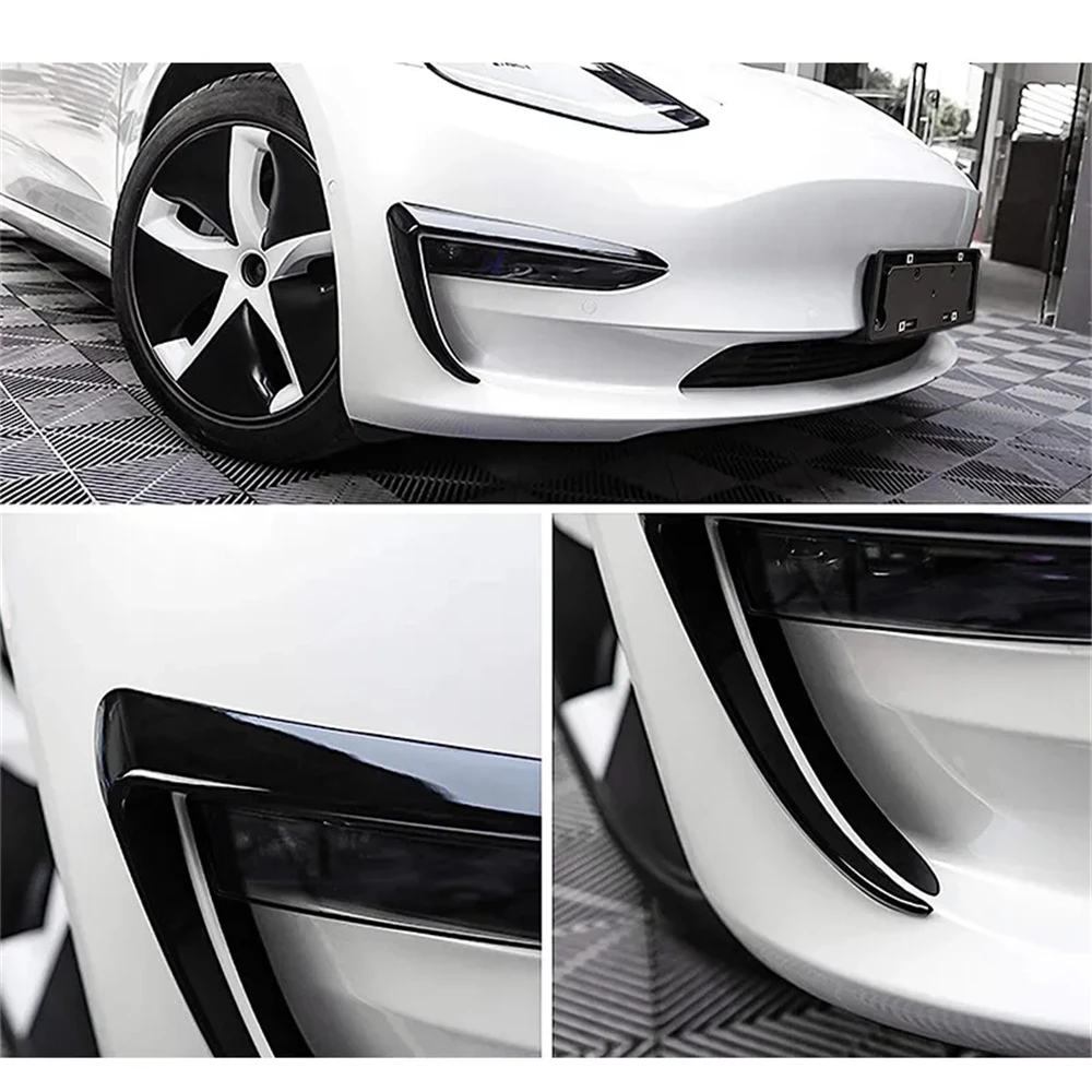 1 paio di fendinebbia per auto copertura del rivestimento per Tesla Model 3 Model Y 2017-2023 paraurti anteriore fendinebbia Wind Knife Spoiler