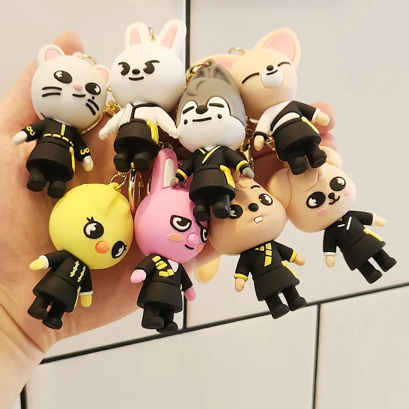 

New SKZOO Cute Doll Silicone Keychain Pendant Exquisite 3D Mini Keychain Children's Pen