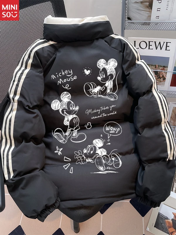 ملابس ديزني المبطنة بالقطن للخريف والشتاء ملابس مبطنة بالقطن سترات سميكة دافئة مبطنة بالقطن تضع الأزواج على الملابس #5