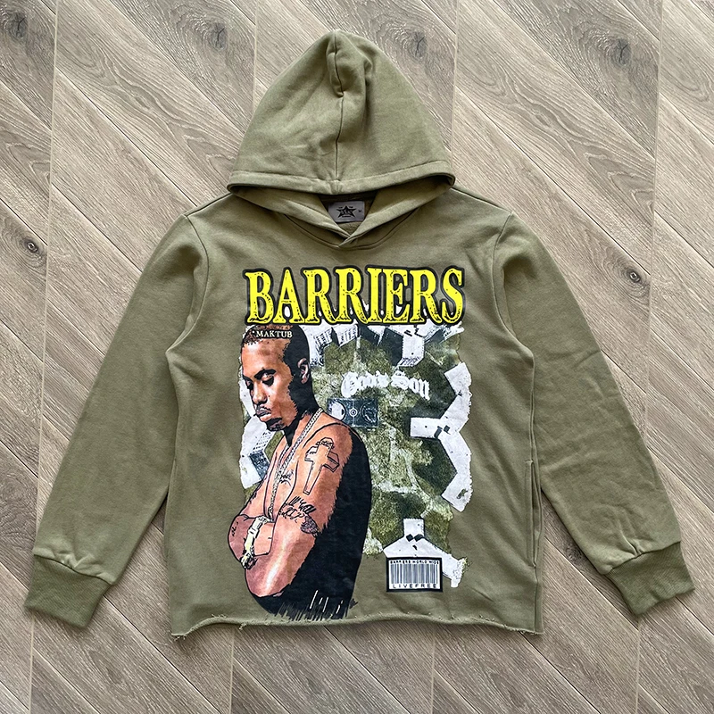 

Толстовка с капюшоном Bers Ellington с портретным дизайном, повседневная одежда для молодежи, весна-осень-зима, тонкая, стандартного кроя