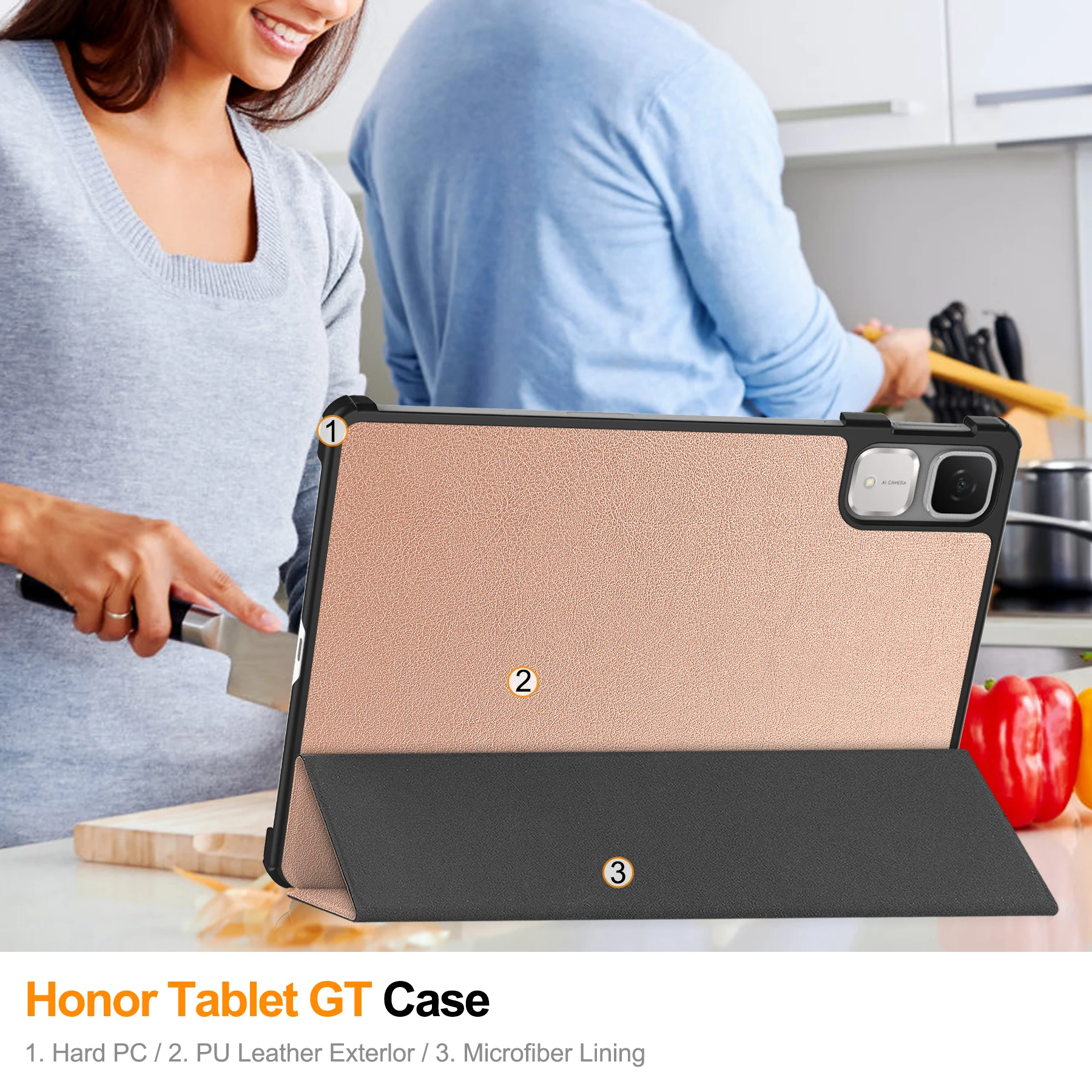 For Honor Pad GT 11.5" 2025 Model number：ROL-W60 Tri-fold PU Leather Stand Smart Case Cover kids safe tablet Cover Case