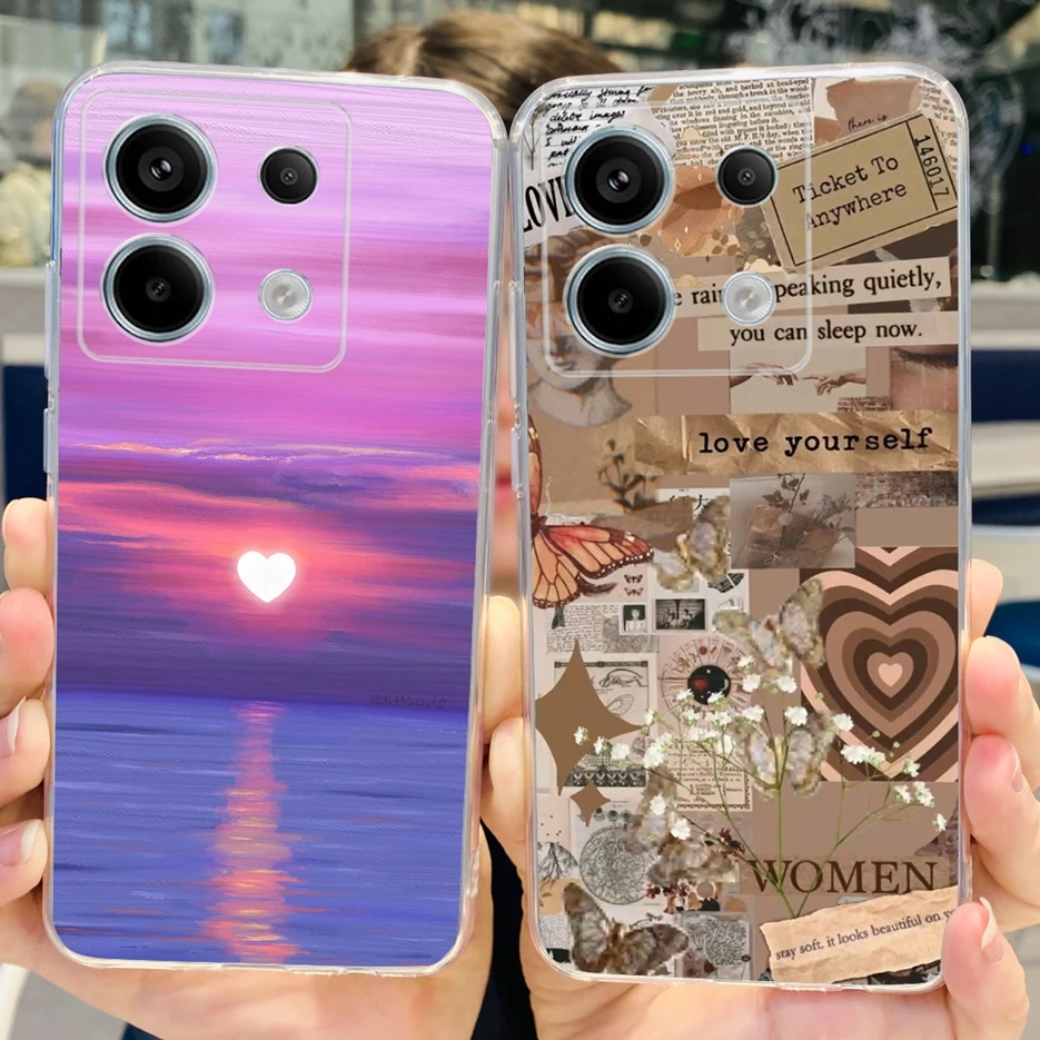 For Xiaomi Poco X6 5G Case Luxury Painted Cover Clear Silicone Phone Case For Xiaomi Poco X6 Pro PocoX6 X6Pro Soft Fundas Bumper