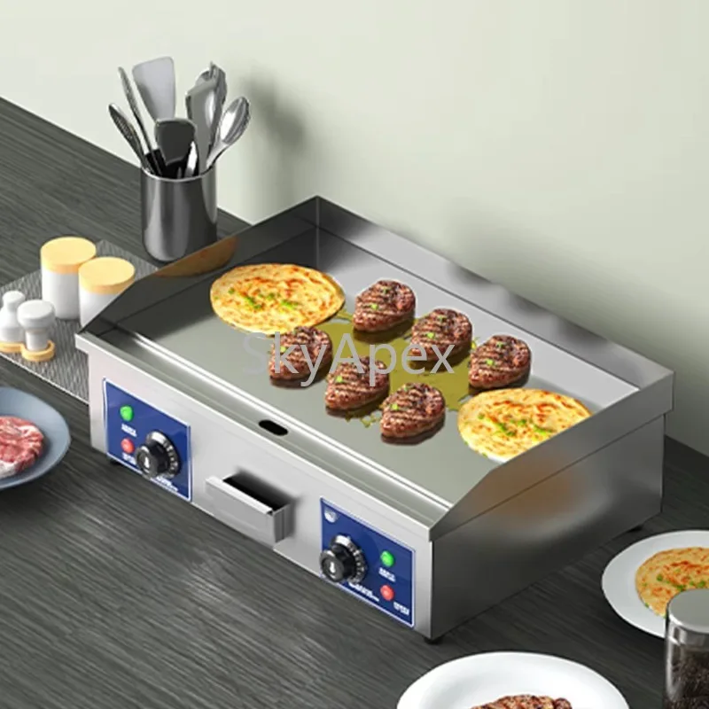 Hot Sales Counter Top Flat Plate Electric  Griddle Adjustable  Control Non Stick Stainless Steel  For Home Commercial Restaurant