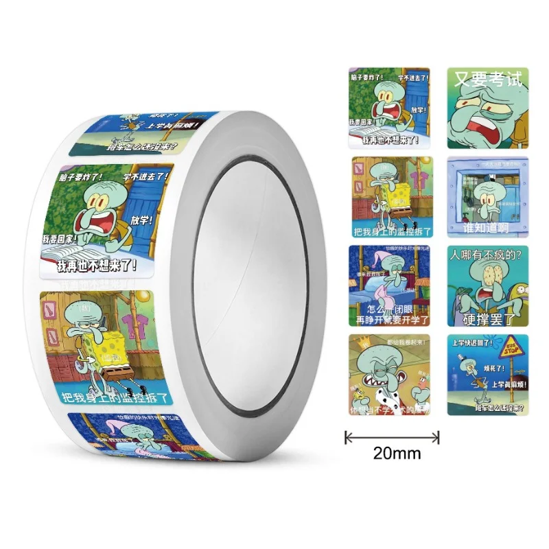 500 Stuks Spongebob Squarepants Stickers Squidward Tentakels Schattige Sticker Roll Notebook Cup Computer Koffer Sticker Groothandel