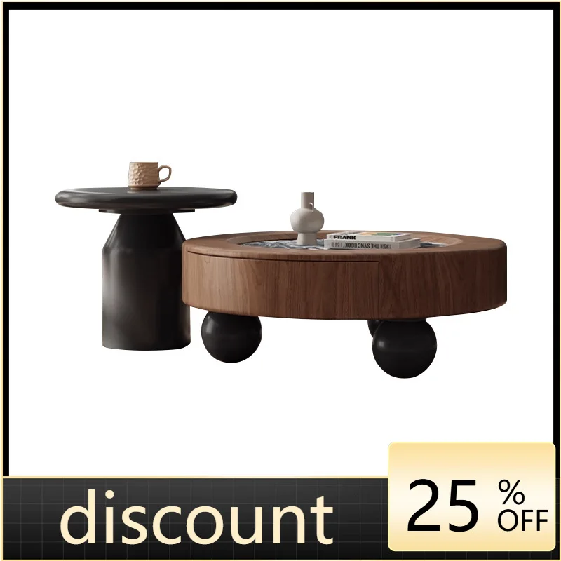 LTT antique coffee table living room household small apartment light luxury side cabinet corner combination