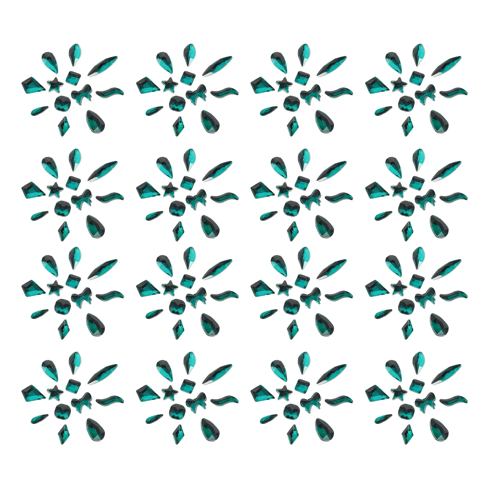 

120Pcs Nail Art Rhinestones Kit Green Flatback Stones for DIY Manicure Decoration 12 Grids Bling Gems Accessories Women Unique