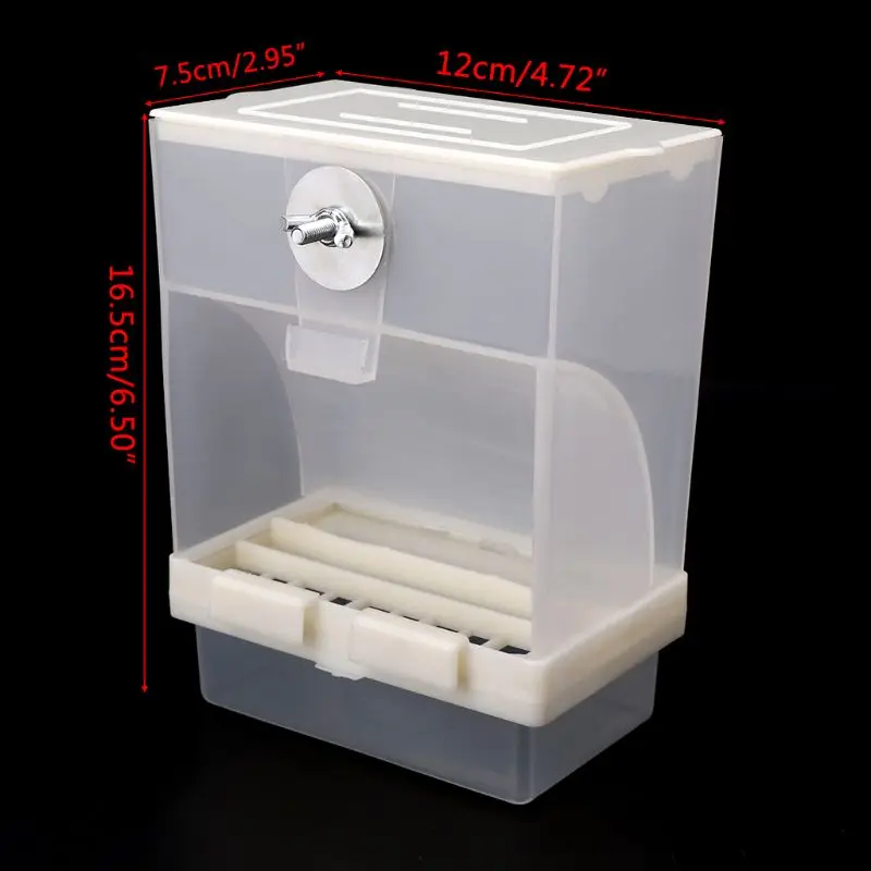 Comedero para pájaros para jaula, dispensador automático, contenedor acrílico transparente sin ensuciar