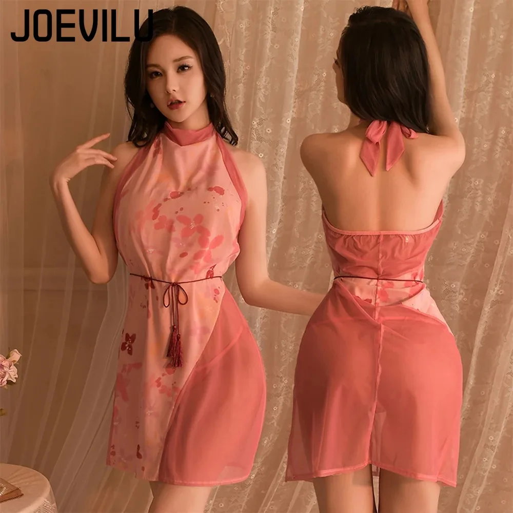 المرأة مثير جولة الرقبة مجموعة الملابس الداخلية الدانتيل ثنائي الجوارب انقسام الدانتيل يصل المثيرة ازياء الكبار المرأة مساء يؤرخ منامة #2