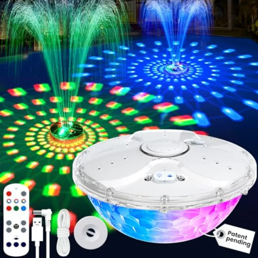 

Rechargeable Pool Fountain with Remote8000mAh Floating LED Pool Fountain with Light Above Ground Pool Water Fountain Pump Outdo