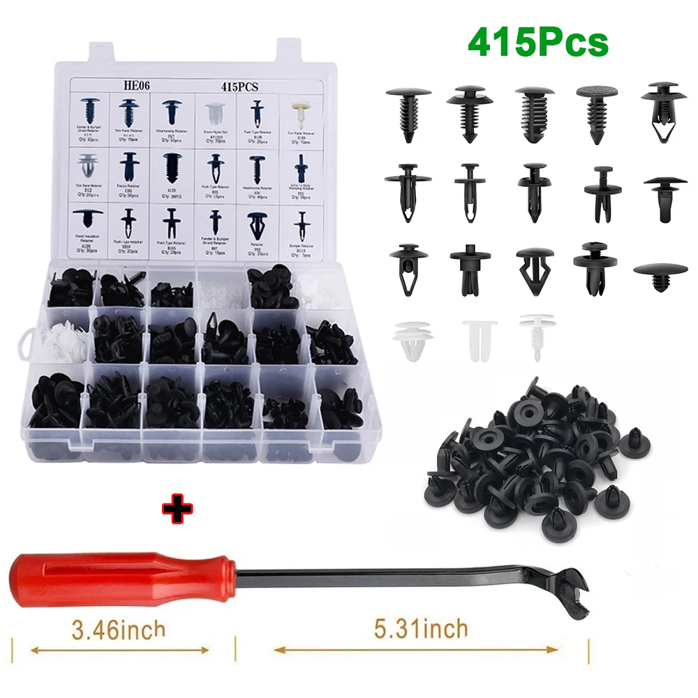 415/100/50 Pcs Universal Car Bumper Retainer Clips Fender Hole Rivets Fasteners Screw Mix Size Door Trim Panel Fender Parts Tool