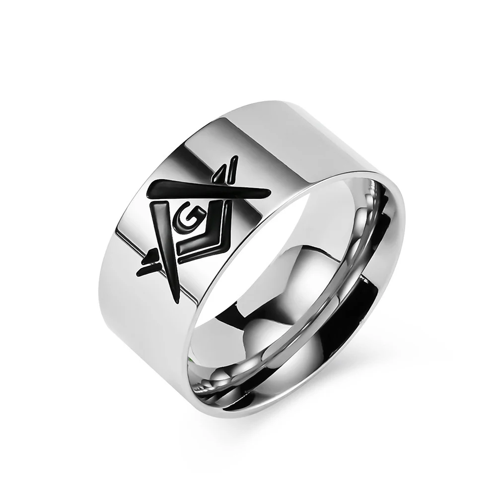 Titanium Steel Master Masonic Freemason AG Finger Rings for Men Charm Jewelry Drop Shipping Size 7-12