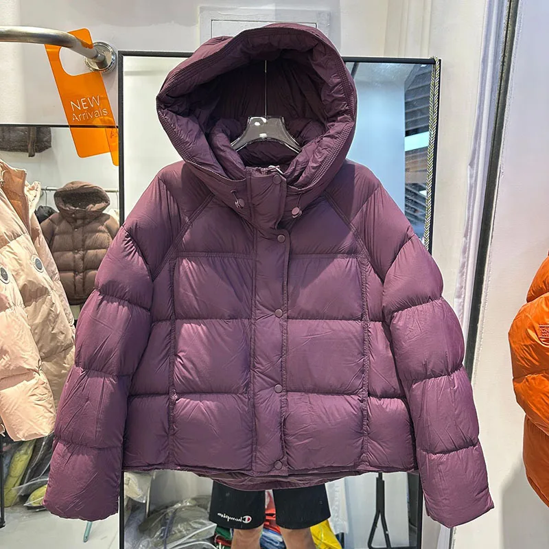 Paofu Freizeit-Damen-Daunenjacke, 2025, Winter, neuer koreanischer Stil, kurze Kapuze, lose Brotjacke, dick, warm, Damen-Daunenjacke H528