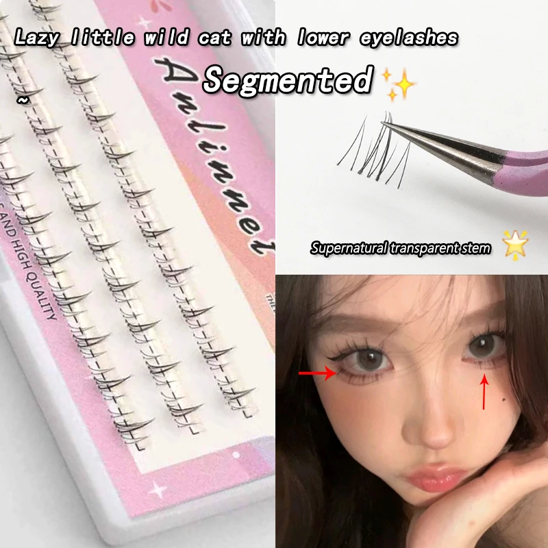 3 rows of V-shaped eyelashes with 5mm natural eyelashes, simple grafting and makeup tool