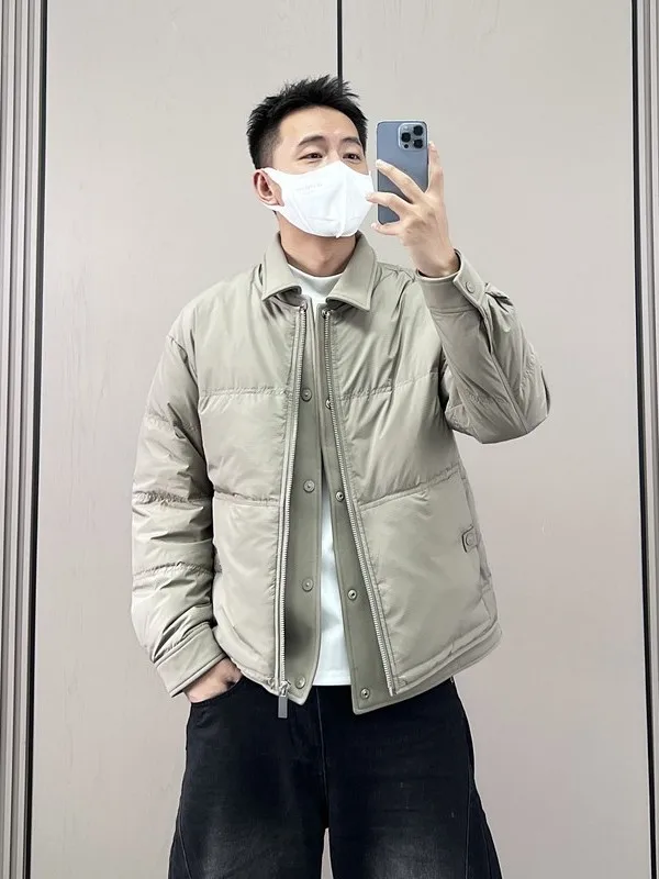 

Мужская легкая куртка-пуховик Cleanfit с воротником, белая, на утином пуху, теплая, модная, повседневная, на молнии