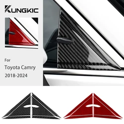 Real Soft Carbon Fiber For Toyota Camry 2018 2019 2020 2021 2022 2023 2024 LHD RHD Car A-pilar Triangle Panel Interior Trim