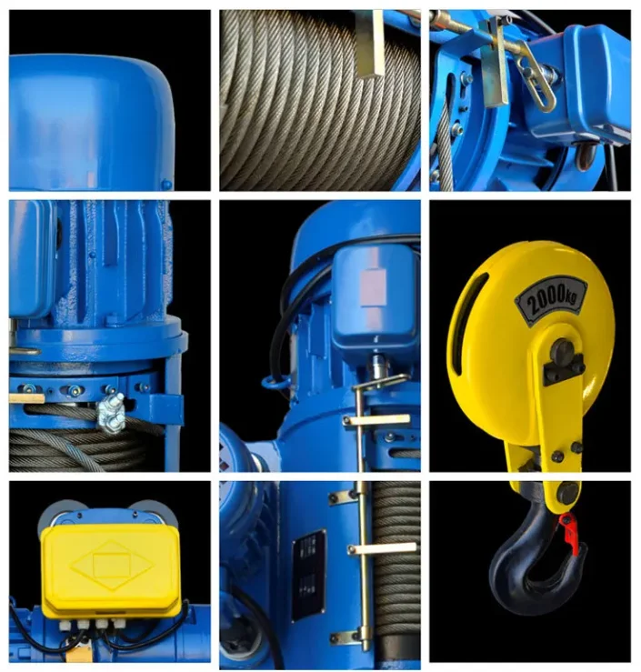 Electric Hoist Crane Winch 0.5 Ton to 10 Ton Wire / Wireless Control 6-30m Height