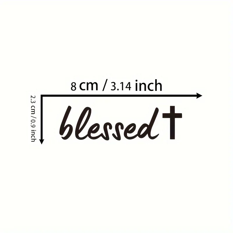 1PC Unique Blessed Car Sticker, Spiritual Accessory for Car Rearview Mirror, Make Your Car Stand Out with This Faith Decal