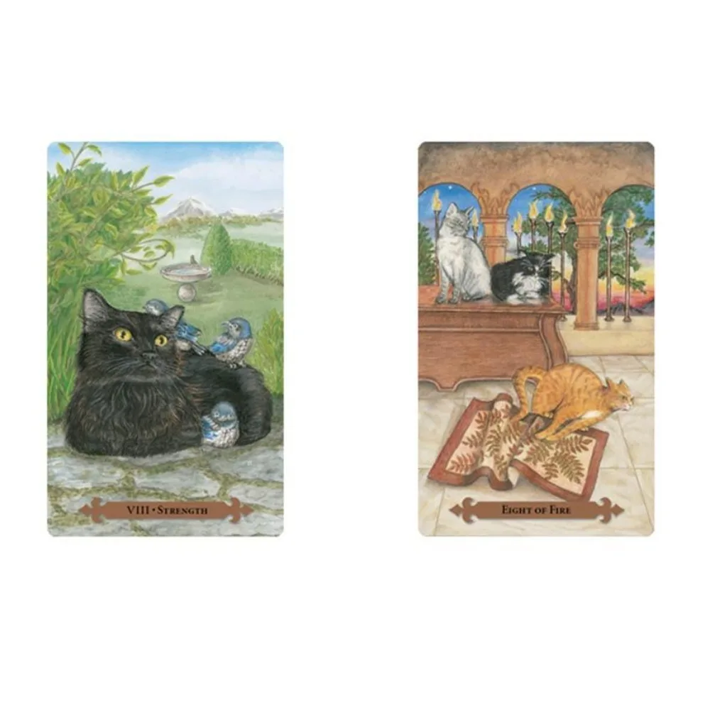 

12x7 cm Mystical Cats Tarot Without Paper Manual Card Game