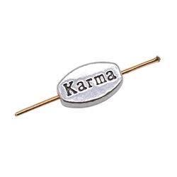WYSIWYG 10pcs Karma Small Hole Beads Diy Jewelry Findings Accessories Charms Antique Silver Color 8x13mm