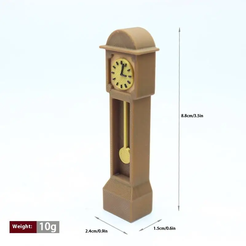 

Dollhouse Mini Retro Standing Clock Model Miniature Floor Clock Wood Floor Clock Grandfather Clock Doll Furniture Model