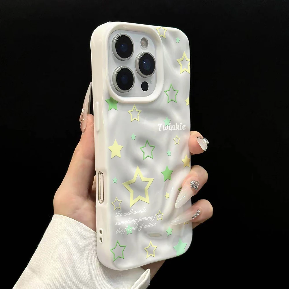 Koreanische Stars Mode Handyhülle für iPhone 17 16 15 14 13 12 11 Pro Max 14 Plus 17Air Falten-Wellen Weiche Silikon Anti-Sturz-Hülle – Detail 8