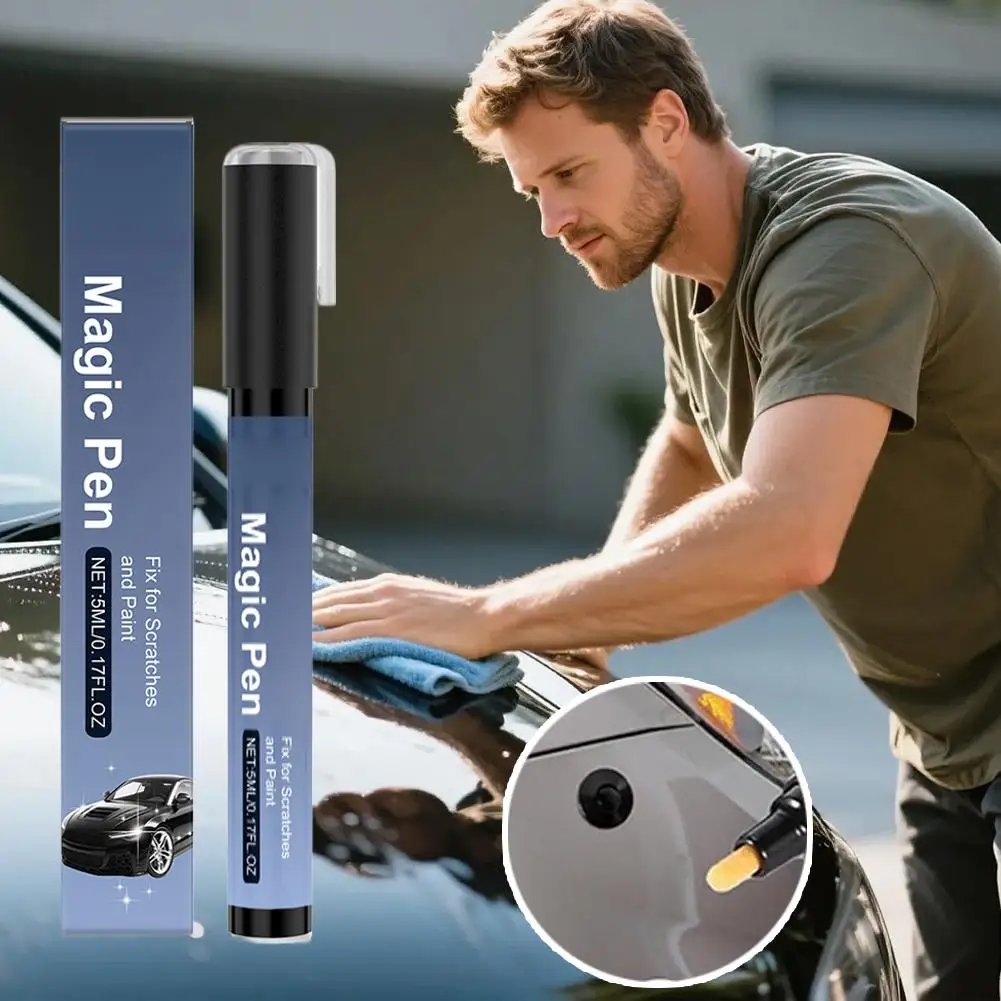 Magic Car Scratch Remover Pen 2-in-1 Car Paint Repair Care Pen Quick Fix Minor Scratches Waterproof Anti-Fade Automotive Tool