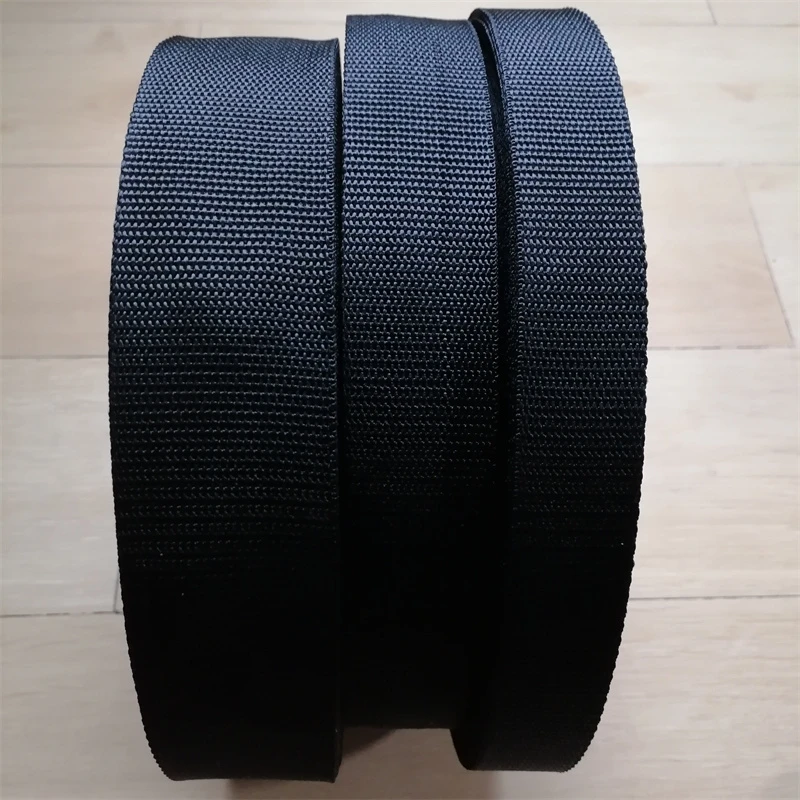 1.3mm Flat Bandwidth Rope. Wear Resistant Black Packing Strap. Nylon Rope For Truck Cargo Binding Braided Rope.