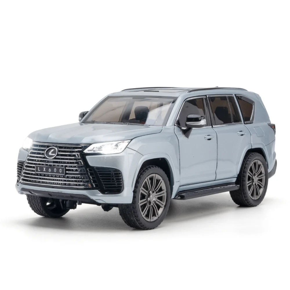 1:24 LEXUS LX600 Alloy Car Model Sound And Light Pull Back Toy Car Off-Road car Simulation for Boy Collection Decoration A606