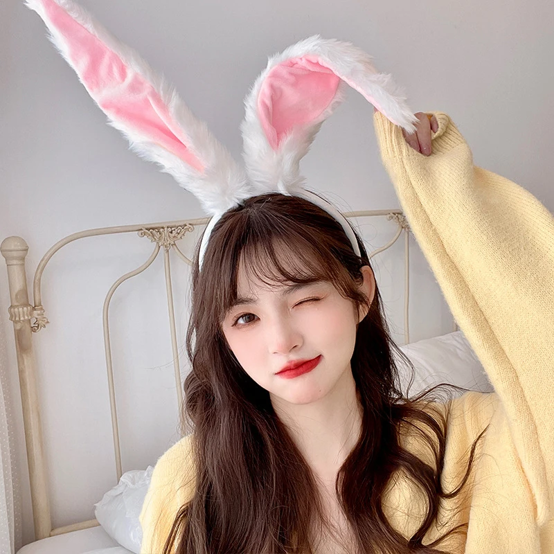 Sweet Cartoon Extra Large Plush Rabbit Ear Headband Cute Long Rabbit Ear Headband Bunny Hairband Anime Cosplay Hair Accessories