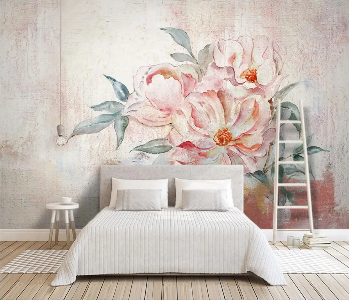 Custom Vintage oil painting peony Photo Wallpaper for Living Room Sofa TV Background home Decoration Mural wall paper wall decor