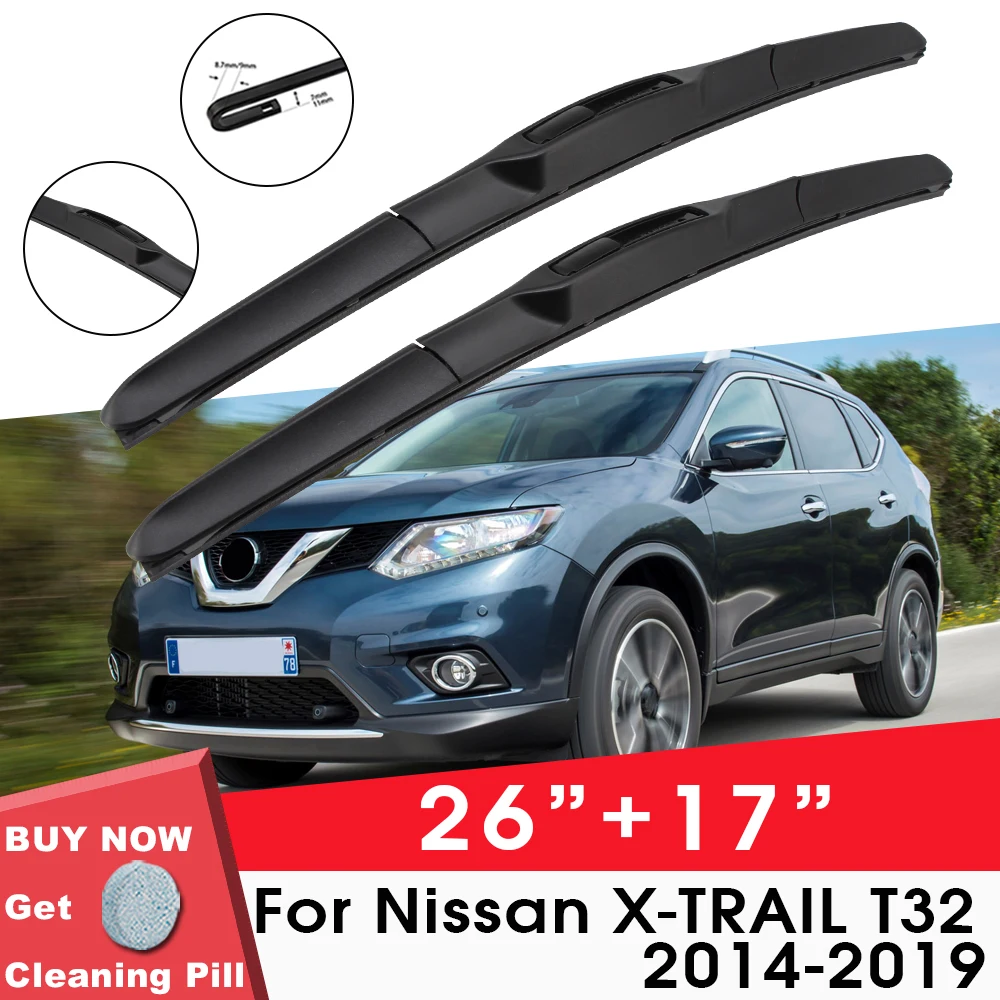 Car Wiper Blade Front Window Windshield Rubber Silicon Wiper For Nissan X-TRAIL T32 2014-2019 26\