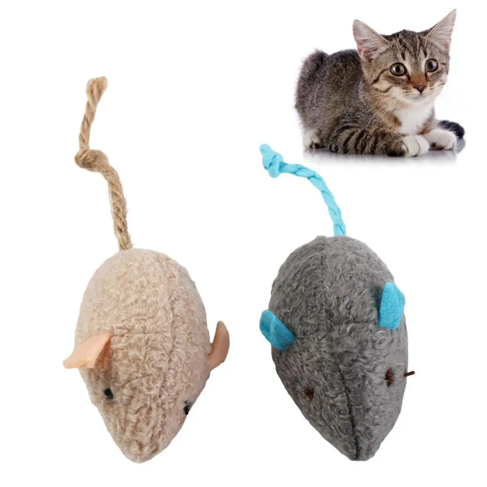 

2pcs Portable Plush Interactive for Kitten Cats Training Toy Simulated Mouse Fake Mice Catnip Toy