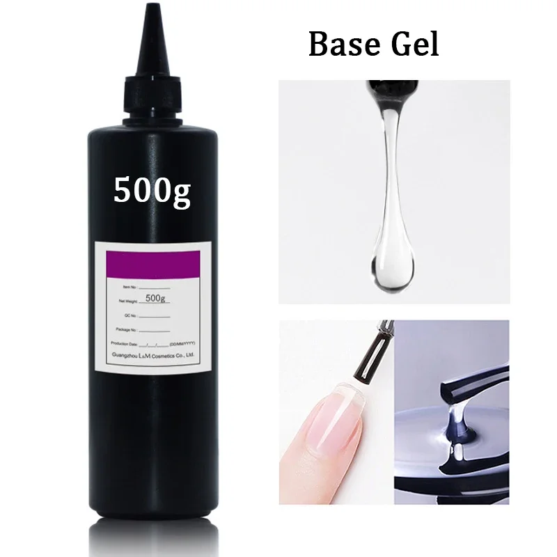 

500/250g Base Gel No Wipe Top Coat High Quality Long Lasting Soak Off UV Gel Nail Polish Hybrid Gel Varnish Without Sticky Layer