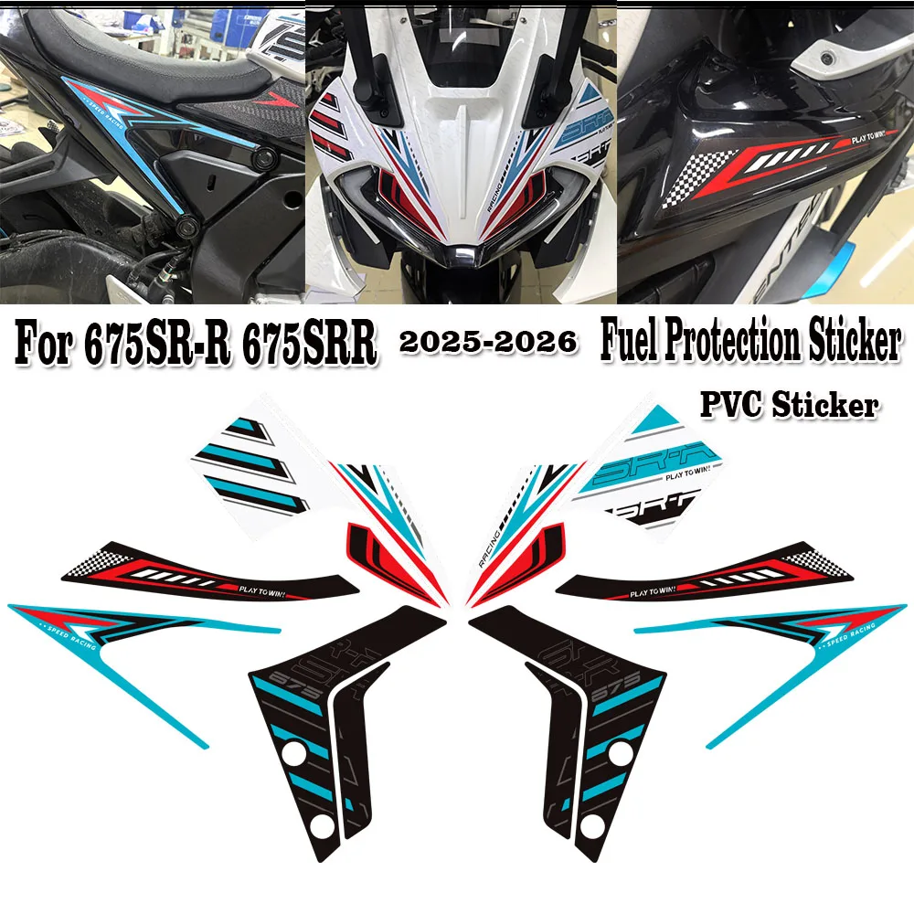 Tank Knee Pad Grips Gas Fuel Oil Protector Sticker Motorcycle For 675SR-R 675SRR 675 SR R 675SR 2025 2026
