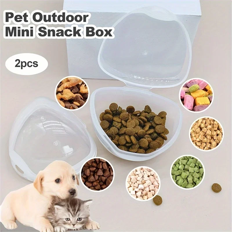 1-Piece portable pet snack bag, plastic mini snack box for dogs and cats, compact walking training snack storage container