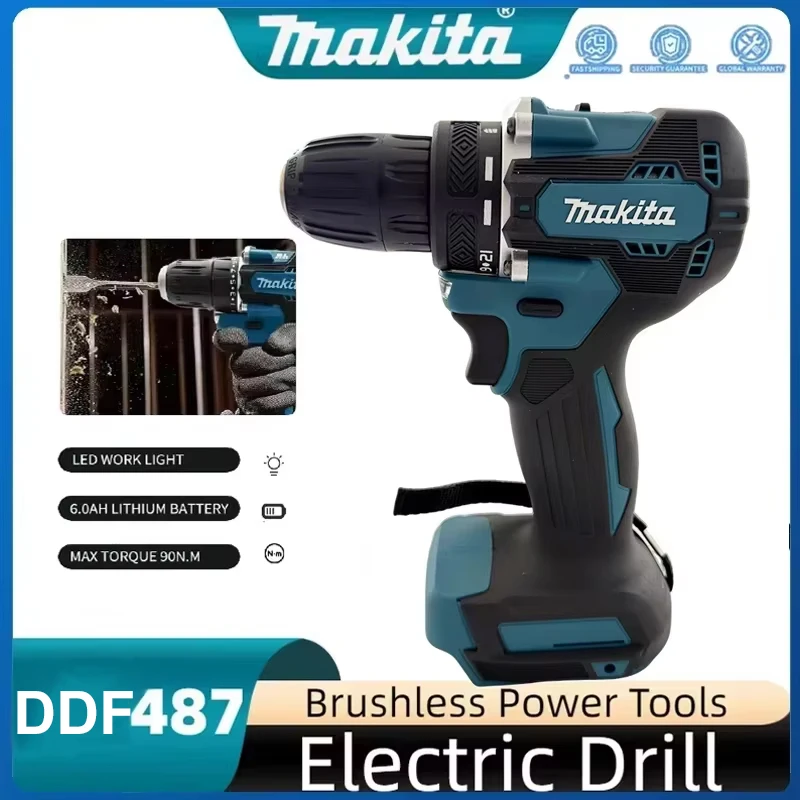 Makita DDF487 Bürstenloser Lithium-Akku-Schlagbohrschrauber mit großem Drehmoment für 18V-Akku.